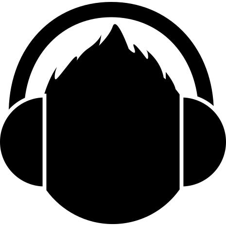 Male head with headphones