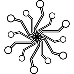 Electronic radial hexagonal circuit