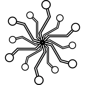 Electronic radial hexagonal circuit