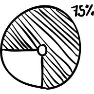 Loader loading circular sketch with 75 percent completed