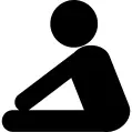 Yoga frontal flexion posture silhouette of side view