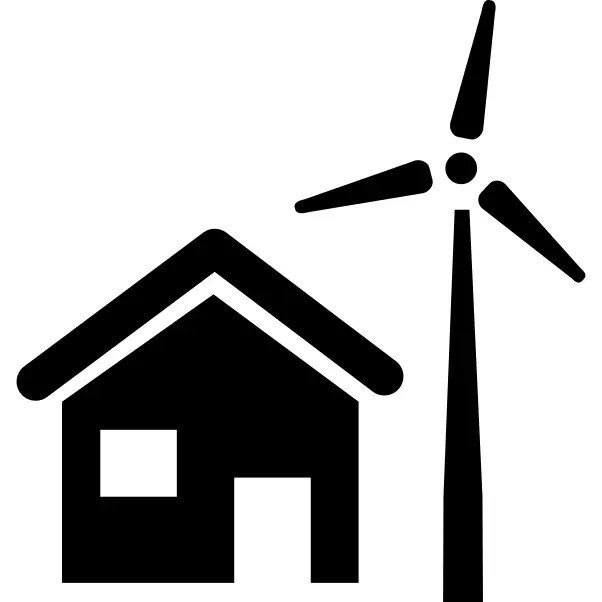 Rural house with wind mill
