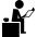 Teacher reading sitting on his desktop with an apple on his right