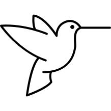 Humming bird outline from side view