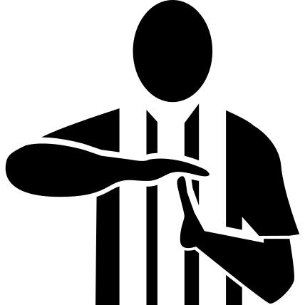 Football referee with hand gestures