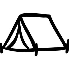 tent handmade outlined symbol