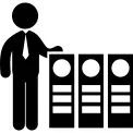 Business man with archives