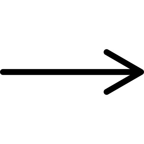 Right arrow of straight thin line