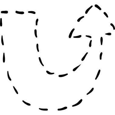Upward rotation with broken line