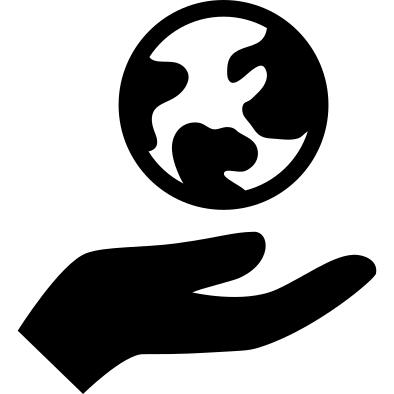 Hand holding up the World