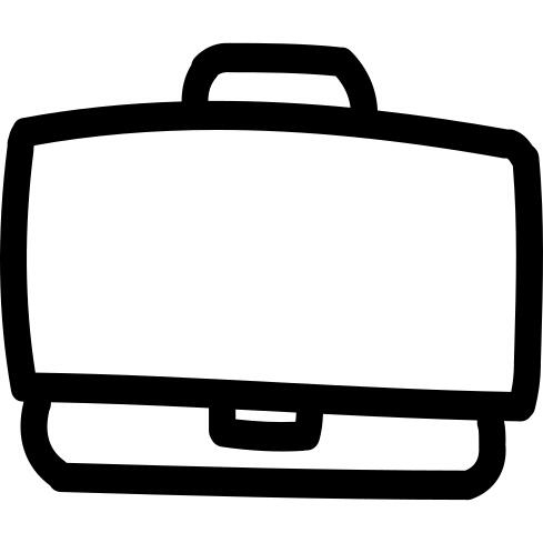 Suitcase hand drawn symbol
