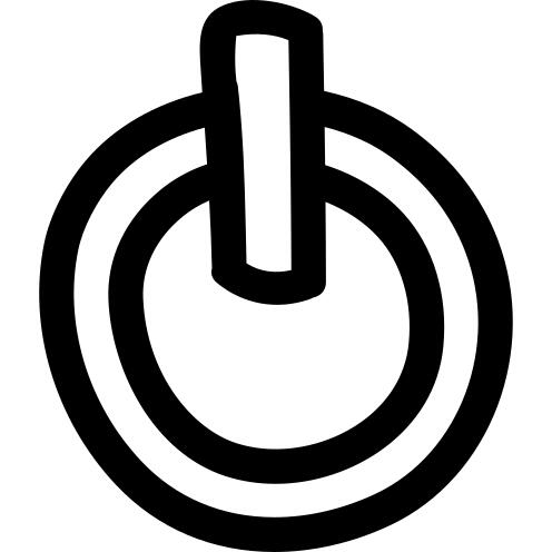 Power symbol variant hand drawn outline