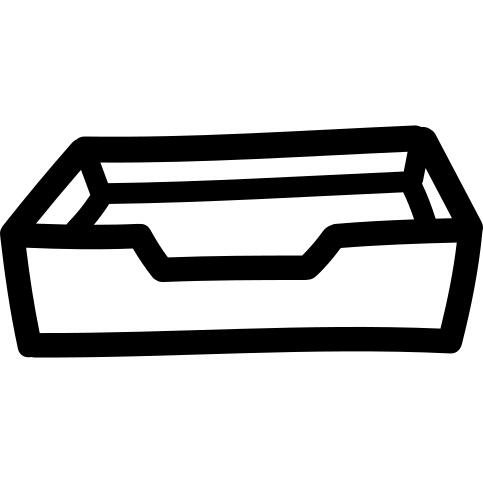Paper tray hand drawn outline
