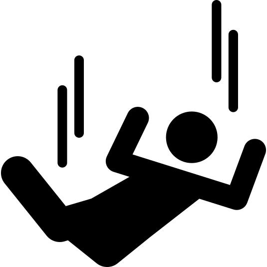 Paratrooper falling silhouette