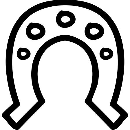 Horseshoe with holes hand drawn outline
