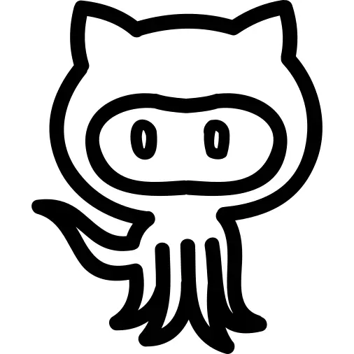 Octocat hand drawn logo outline