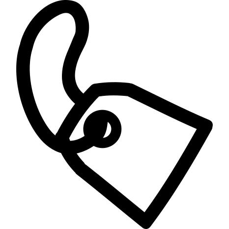 Price tag hand drawn outline