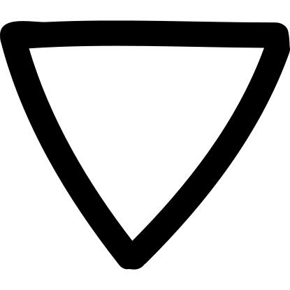 Down arrow hand drawn triangle
