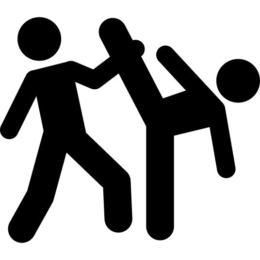 Taekwondo couple silhouettes