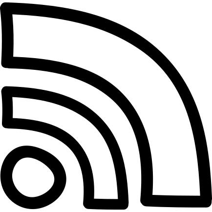 Rss feed hand drawn symbol