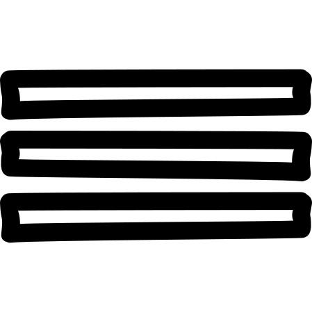 List menu hand drawn symbol of three thin rectangles outlines