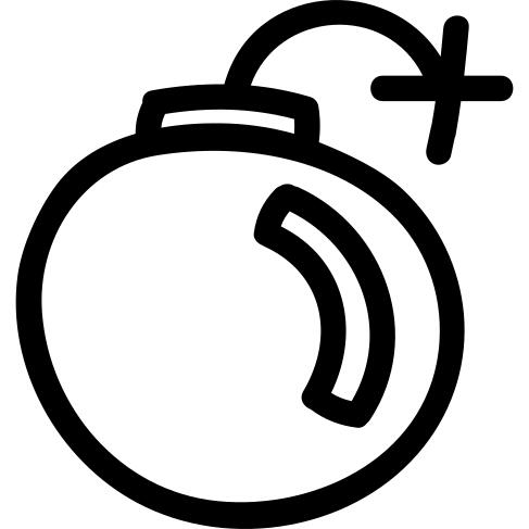 Bomb hand drawn interface symbol outline
