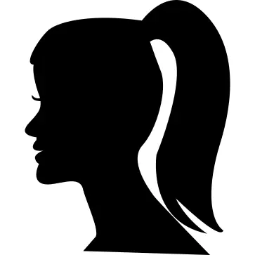 Female head with ponytail