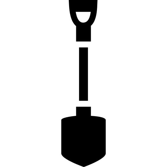 Shovel agriculture equipment tool in vertical position