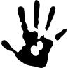Criminal hand print silhouette