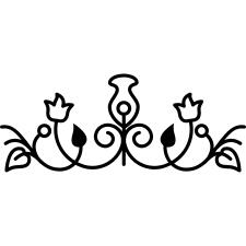 Floral design with horizontal symmetry