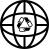 Earth grid with recycle arrows triangular symbol in the middle