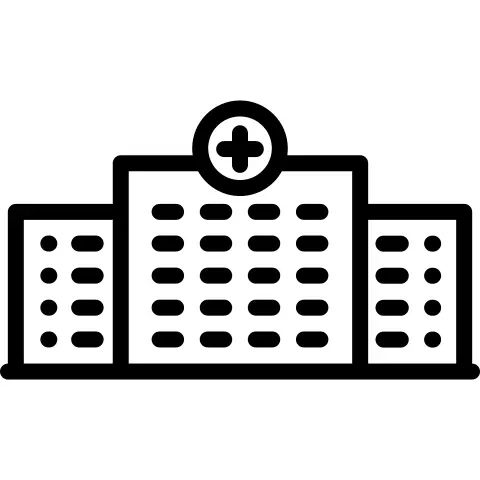 Hospital with Cross