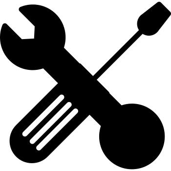 Wrench and bolt tool and screwdriver outline