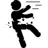 Zombie cracking falling silhouette