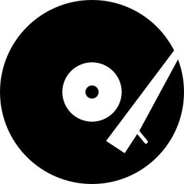 Vintage music disc on player