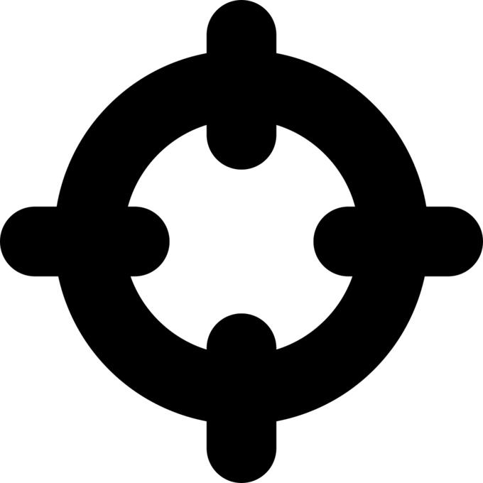 Focus with a circle with four lines