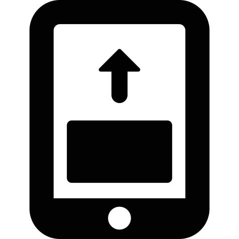 Smartphone and Up Arrow