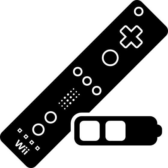 Wii game control with medium battery status