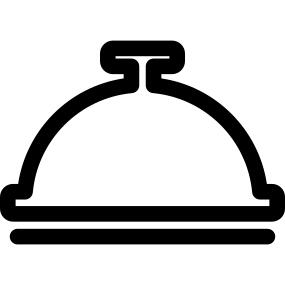 Food covered by a bell shape outline