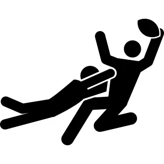 Rugby players fighting for the ball