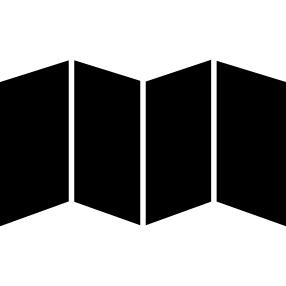 Paper folded in zig zag shape