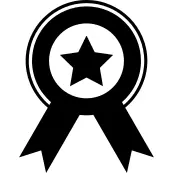 Medal with a star and two ribbon tails