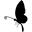 Butterfly side view with long tail and long antennas with spirals points