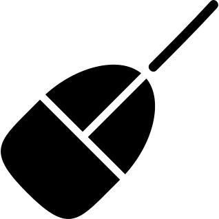 Mouse pointer silhouette with wire