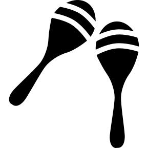 Small maracas with white line design