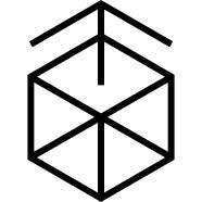 Arrow ascending from a cube