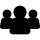 Users group black silhouette
