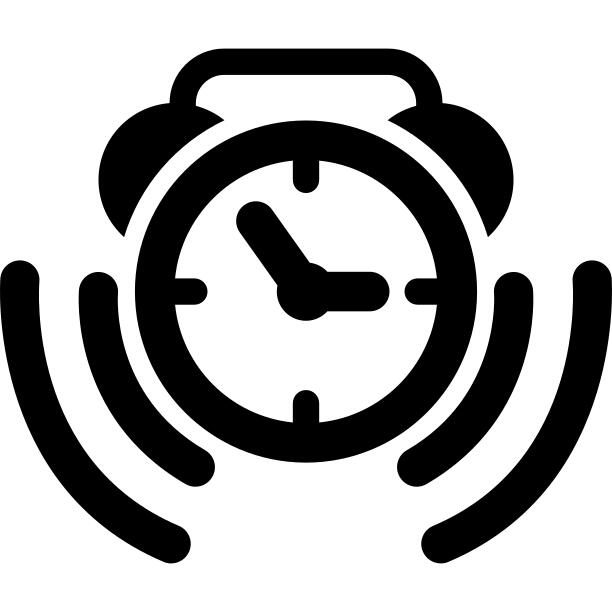 Alarm clock ringing symbol