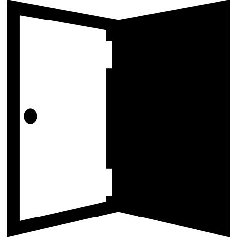 Opened door