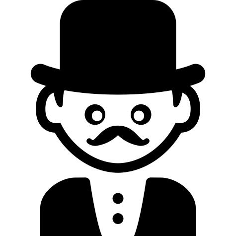 Man of elegant style with moustache and tall hat
